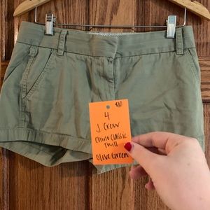 J. Crew olive green twill shorts